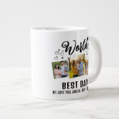 Grande Tasse World's Best Dad Custom 3 Photo Collage (Devant droit)