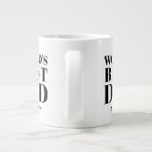 Grande Tasse Worlds Best Papa Blanc Noir Typographie Nom (Dos)
