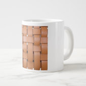 Grande Tasse Woven Basketweave Leather Artisan Geometric Textur (Devant droit)