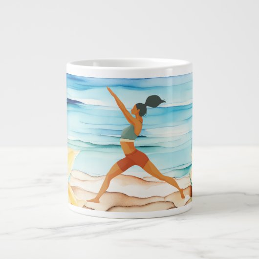 Grande Tasse Yoga Position by the beach (Devant)