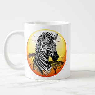 Grande Tasse Zebra African Savanna Wild Animal