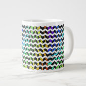 Grande Tasse Zebra Chevron noir et arc-en-ciel (Devant droit)
