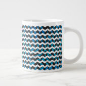 Grande Tasse Zebra Chevron noir et bleu (Droite)
