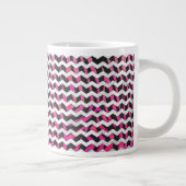 Grande Tasse Zebra Chevron noir et rose chaud (Droite)