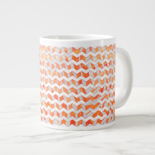 Grande Tasse Zebra Chevron orange et blanc