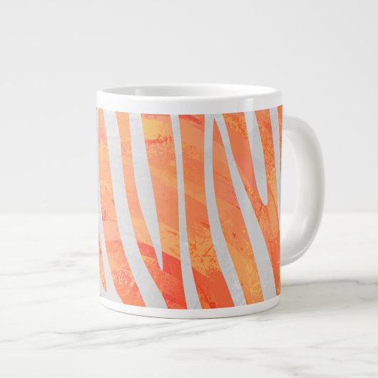 Grande Tasse Zebra Orange and White Print (Devant droit)
