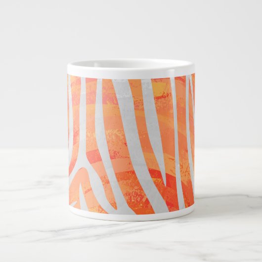 Grande Tasse Zebra Orange and White Print (Devant)