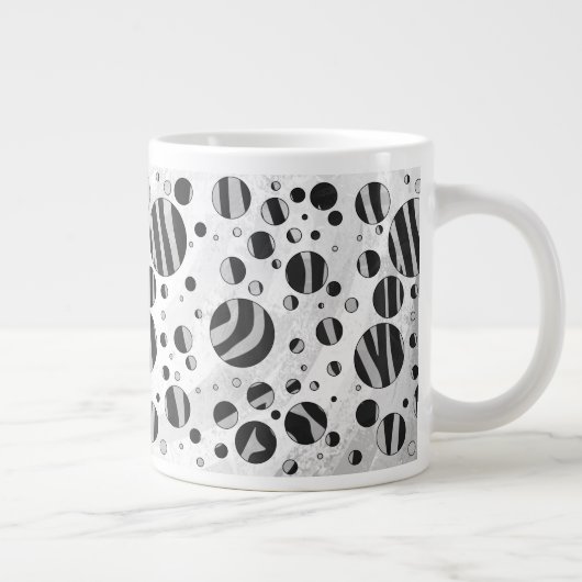 Grande Tasse Zebra Polka point noir et gris clair (Droite)