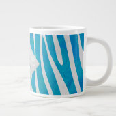 Grande Tasse Zèbre bleu et blanc avec Monogramme (Droite)