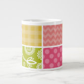 Grande Tasse Zigzag, Chevron, Pois, En vichy, Patchwork (Devant)