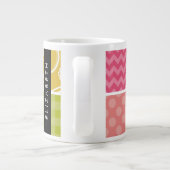 Grande Tasse Zigzag, Chevron, Pois, En vichy, Votre Nom (Dos)