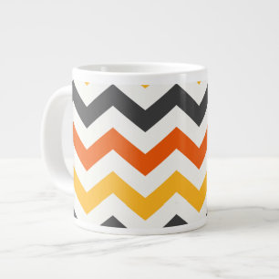 Grande Tasse Zigzag orange et noir