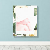 Grande toile à cadre floral blanc Imprimer (Insitu (Plancher de Bois))