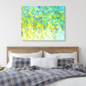 Grande toile Abstraite Turquoise Jaune Vert Blanc (Insitu(Chambre))