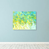 Grande toile Abstraite Turquoise Jaune Vert Blanc (Insitu (Plancher de Bois))