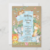 Grande une invitation d'anniversaire de garçons de (Devant)