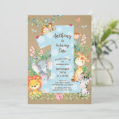 Grande une invitation d'anniversaire de garçons de (Debout devant)