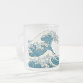 Grande vague givré tasse de verre -bleu clair (Devant gauche)