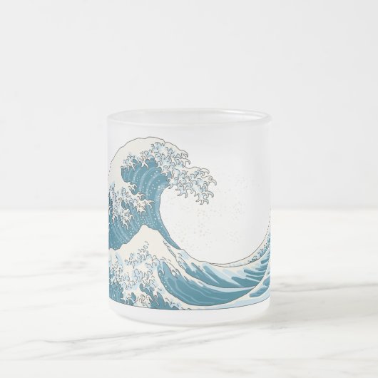 Grande vague givré tasse de verre -bleu clair (Centre)