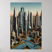 Grande ville américaine | AI Art Poster (Devant)