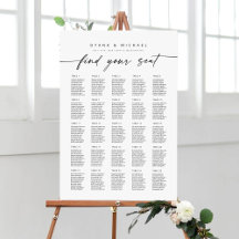 Grandes 25 Tables Bienvenue Carte de siège en mous