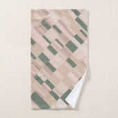Grandes bandes beiges et impression en bloc (Serviette à main)
