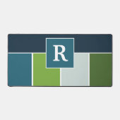 Grandes bandes en bleu et vert avec Monogrammes (Recto)