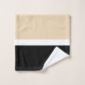 Grandes bandes noires et beiges Motif Élégant, mod (Gant de toilette)