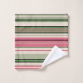 Grandes bandes roses et vertes du milieu du siècle (Gant de toilette)