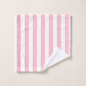 Grandes bandes verticales roses et blanches (Gant de toilette)