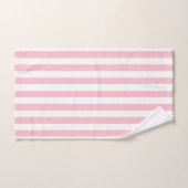 Grandes bandes verticales roses et blanches (Serviette à main)
