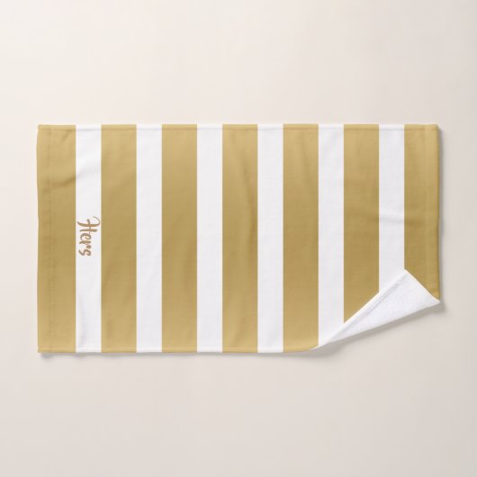 Grandes Blancs & Or Design moderne (Serviette à main)