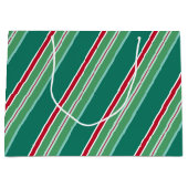 Grandes bonbons de Noël Vert Grand sac cadeau (Devant)