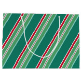 Grandes bonbons de Noël Vert Grand sac cadeau (Dos)