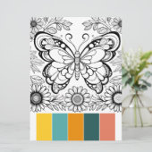 Grandes Cartes de coloriage Papillon Pages de thér (Debout devant)