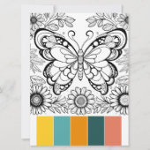 Grandes Cartes de coloriage Papillon Pages de thér (Devant)