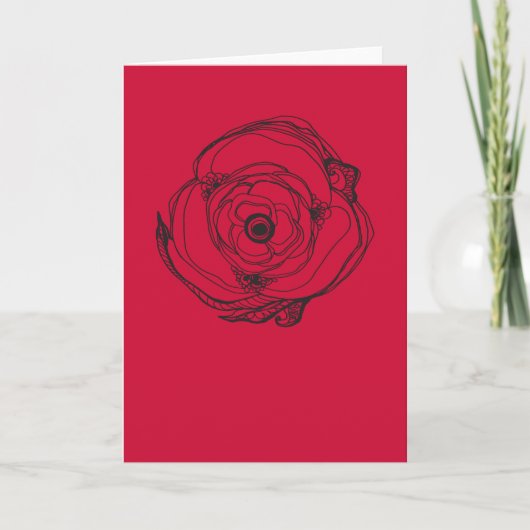 Grandes cartes de dessin et poème Rose (Devant)