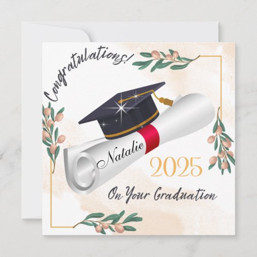 Grandes cartes de félicitations imprimables, Gradu (Devant)