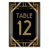 Grandes Cartes De Numéro De Table Gatsby Art Déco (Par défaut)