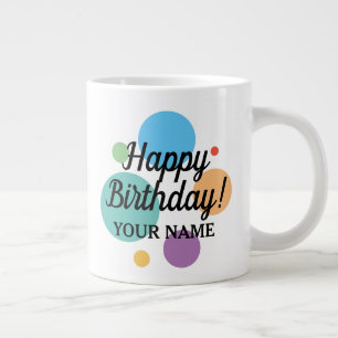 Grandes couleurs joyeuses Tasse d'anniversaire ave