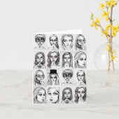 Grandes Dessins De Fille Carte De Voeux (Fleur jaune)