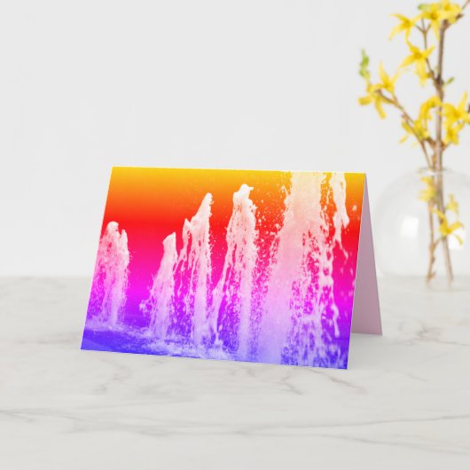 Grandes fontaines d'eau brillante colorée carte (Fleur jaune)