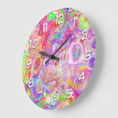 Grandes horloge rose, vert citron et bleu mousseux (Angle)