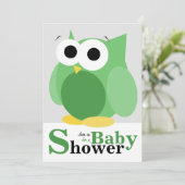 Grandes invitations vertes drôles de baby shower (Debout devant)