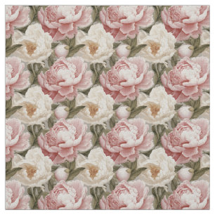 Grandes Peonies Design Lin Upholstery Tissu