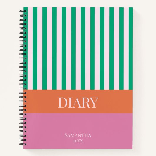 Grandes vertes Coloré Journal Carnet (Devant)