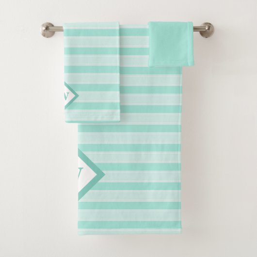 Grandes vertes de menthe contemporaine Monogramme (En situation)