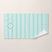 Grandes vertes de menthe contemporaine Monogramme (Serviette à main)