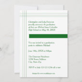 Grandes vertes modernes - Faire-part de diplôme (Dos)