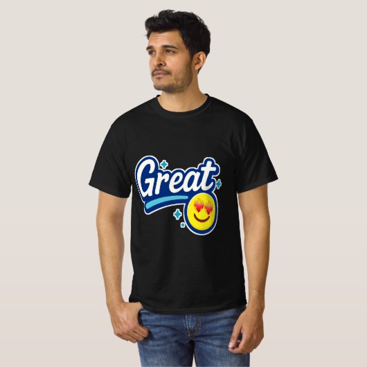 Grandes Vibes seulement - Love Eyes Emoji T-Shirt (Devant entier)